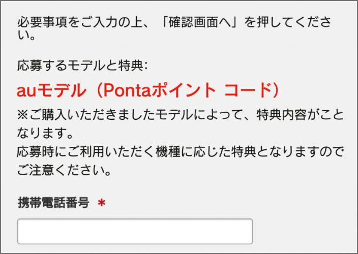 応募フォームの画面イメージ